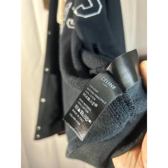 Celine Black & White Teddy Varsity Jacket (Minor Discolor) - Picture 15 of 16